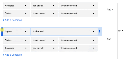 Click and Drag Conditions