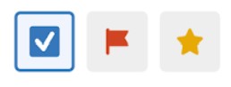 Checkbox, flag, and star icons with checkbox highlighted. 