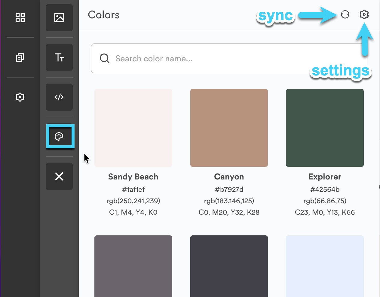 The color block which is the fourth down in the flyout is selected. 